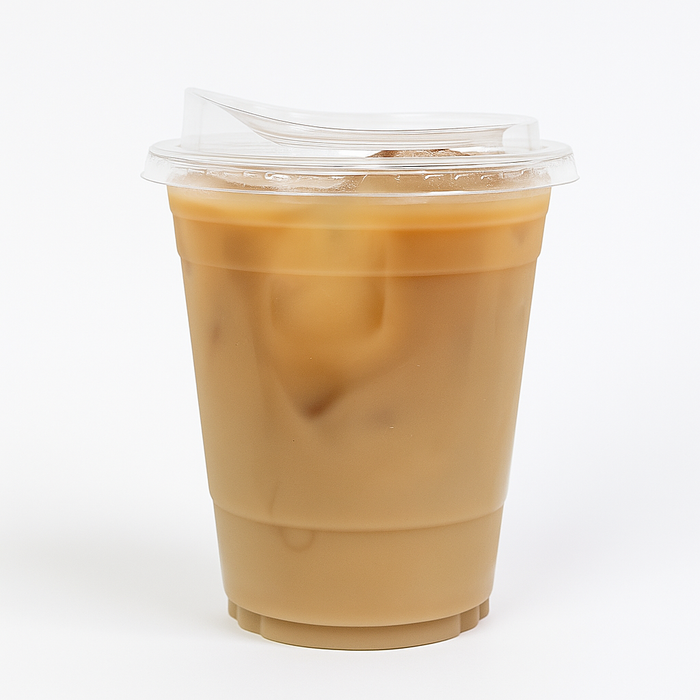 Clear Plastic Cups with Strawless Sip Lids for Iced coffee tea juice | Plastic Cups and Sip Through Lids | Clear Plastic Disposable Party Cups