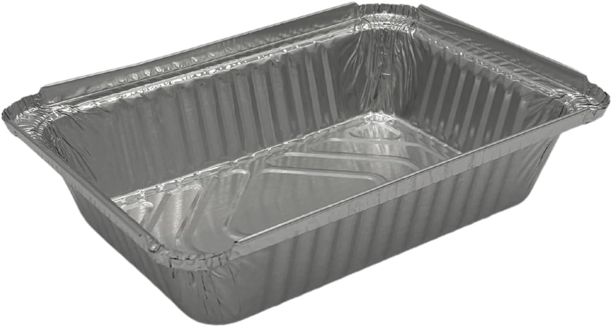 Case of 500 Counts 2.25 LB Heavy Duty Aluminum Foil Pans 500 Pieces - 8.5"×6"×2" for Cooking, Baking, Meal Prep, Freezer Storage, BBQ, Catering, Disposable Tin Foil Pans, Oven Safe, Convenient & Durable
