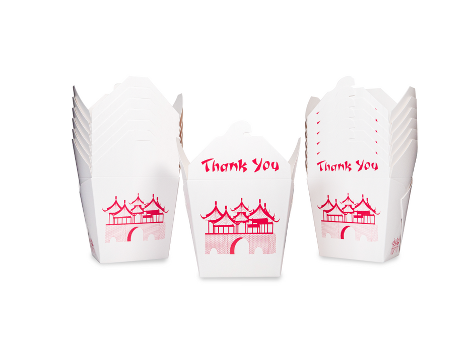 Chinese Take Out Boxes with Pagoda Design, Party Favor and Food Pail (Box of 360 counts)