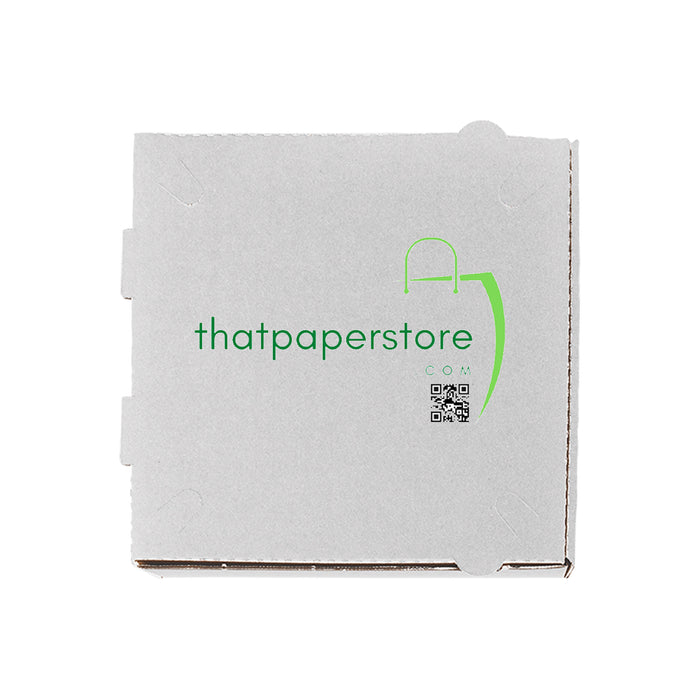 Custom Print Corrugated Pizza Box - White Cardboard Base (4 colors)