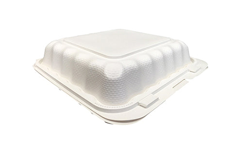Mineral Filled PP Hinged Container Pebble Box - 1-compartment 9.125" x 8.81" x 3" 150 Counts
