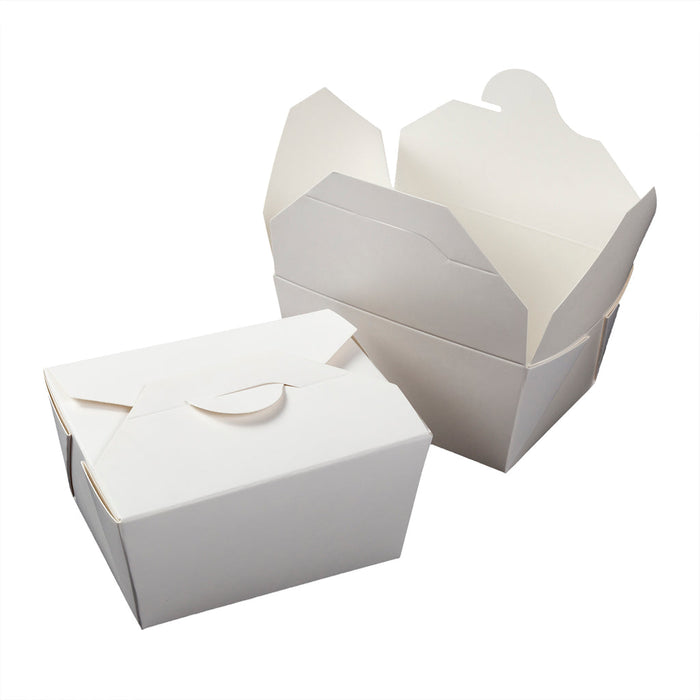32oz White Folded Take out Paper Box, Disposable Paper Togo Containers #1