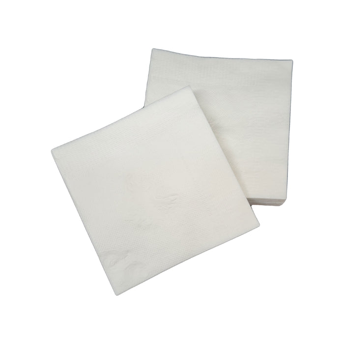 Square Paper Napkins, White Disposable Napkin, 9" x 9" Cocktail and Cleaning Surfaces Single-Use Napkins - 1-ply, 1/4 fold - Pack of 500
