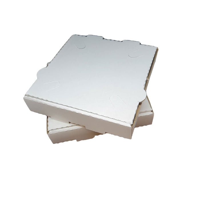50 Pack Corrugated Pizza Box - White Cardboard