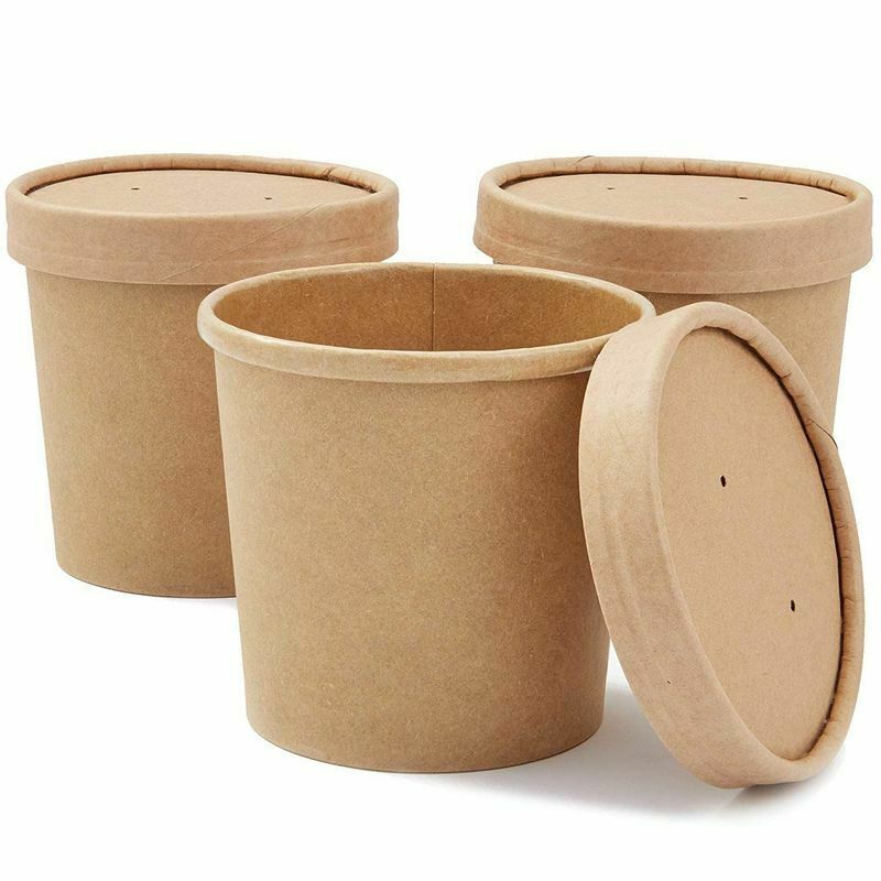 24oz Walk-n-Dip Paper Food Containers with 3.25oz Portion Cups