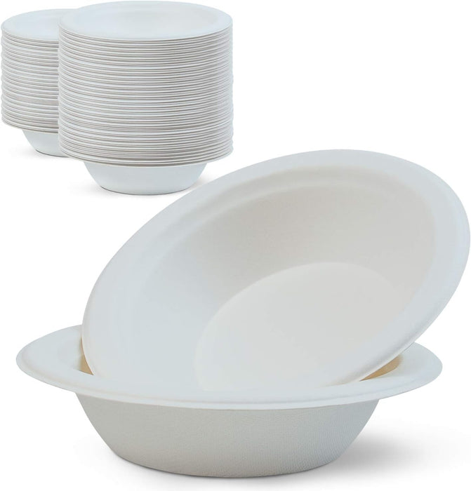 12 oz Bagasse Round Bowls -  Eco-Friendly Sugarcane Fiber Serving Solution