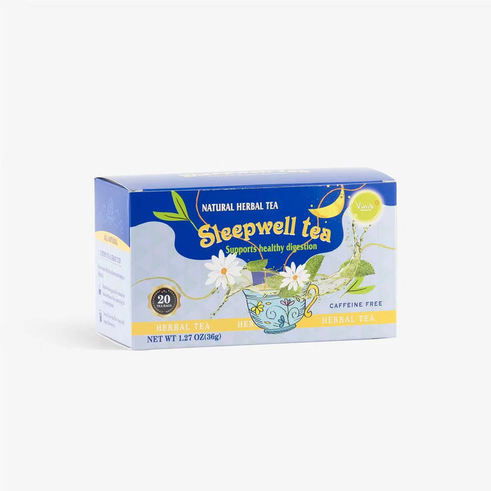 Sleepwell Natural Herbal Tea, Caffeine free, 20 Tea bag Box, Case of 6 Boxes