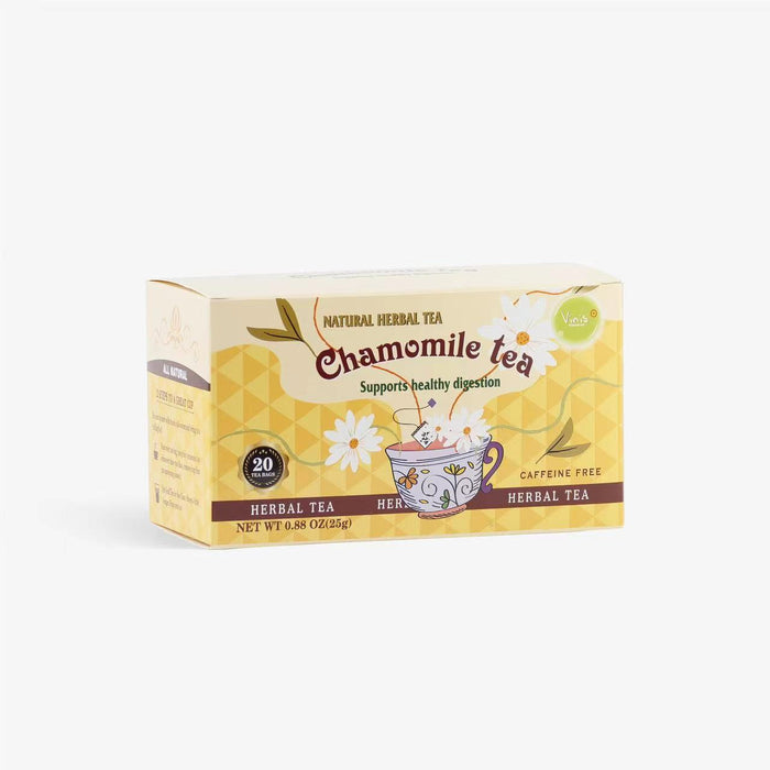 Chamomile Tea, Natural Herbal Tea, Caffeine Free, 20 Tea Bag Box