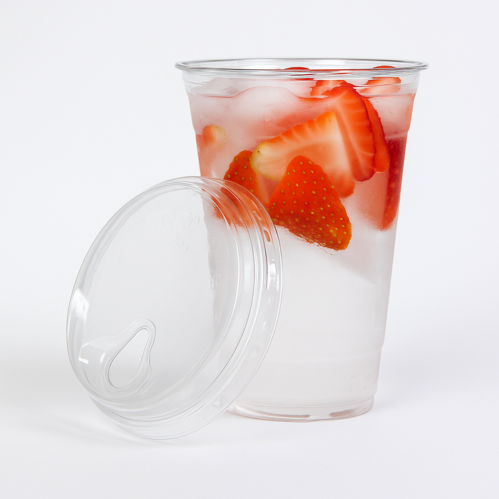 Clear Plastic Cups with Strawless Sip Lids for Iced coffee tea juice | Plastic Cups and Sip Through Lids | Clear Plastic Disposable Party Cups