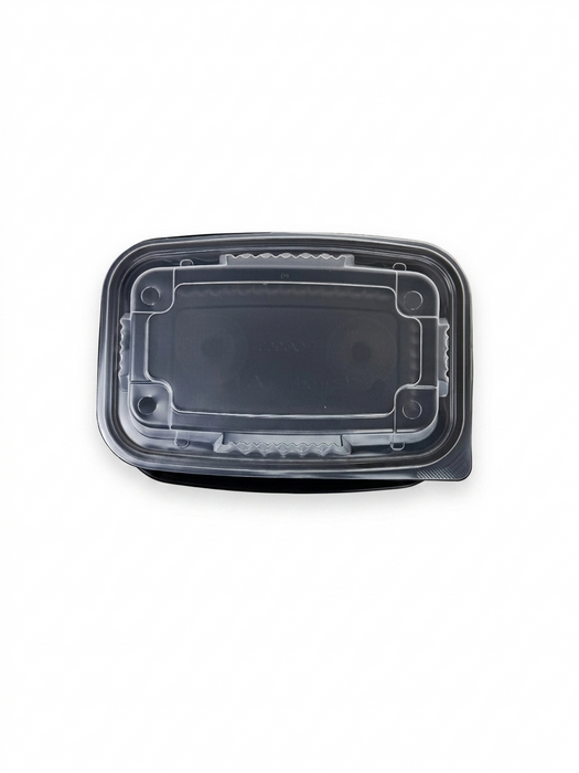 9x6 1-Compartment Container with Lid, Clear Top, Black Base, Combo Pack, Vented