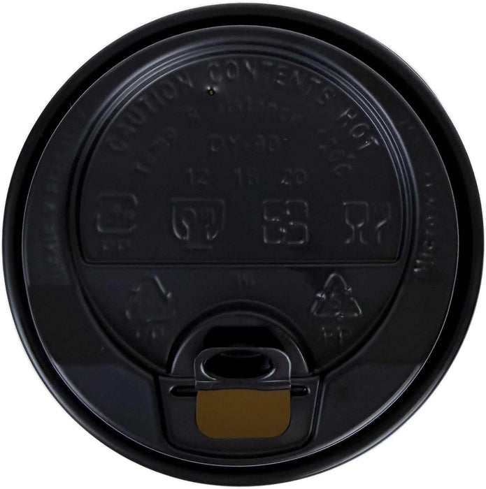 1000 Pack Coffee Cup lids, Disposable Plastic Cup Lids for 10, 12, 16, 20, 24 oz Paper Cups, Hot/Cold Drinking Cup Lids, 3.54 Inches/90 mm Diameter - Black