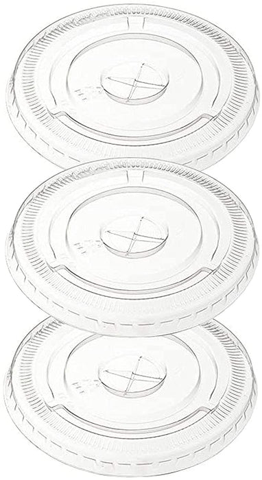107mm diameter PET Flat Straw Slot Lid, (Case of 500 count)