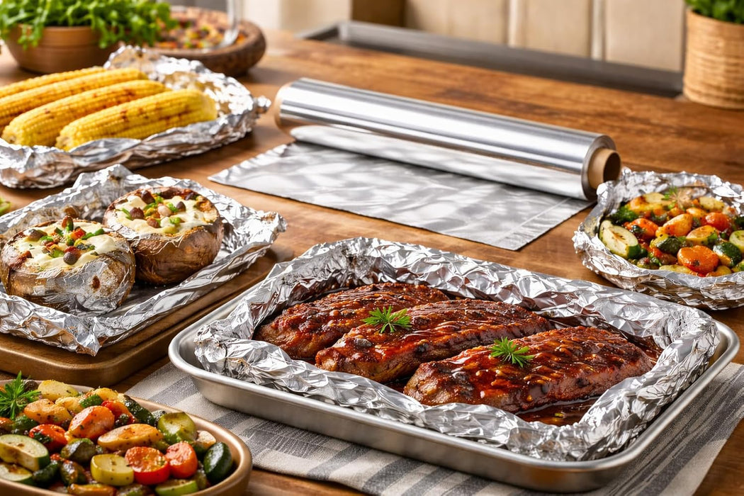 Heavy Duty Aluminum Foil Roll, 24 Inch Extra Wide, 475 Feet Length, Commercial Grade, for Catering, Grilling, Baking, Cooking, BBQ