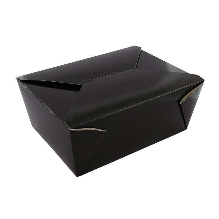 96 oz Black Folded Take out Paper Box, Disposable Paper Togo Containers #4