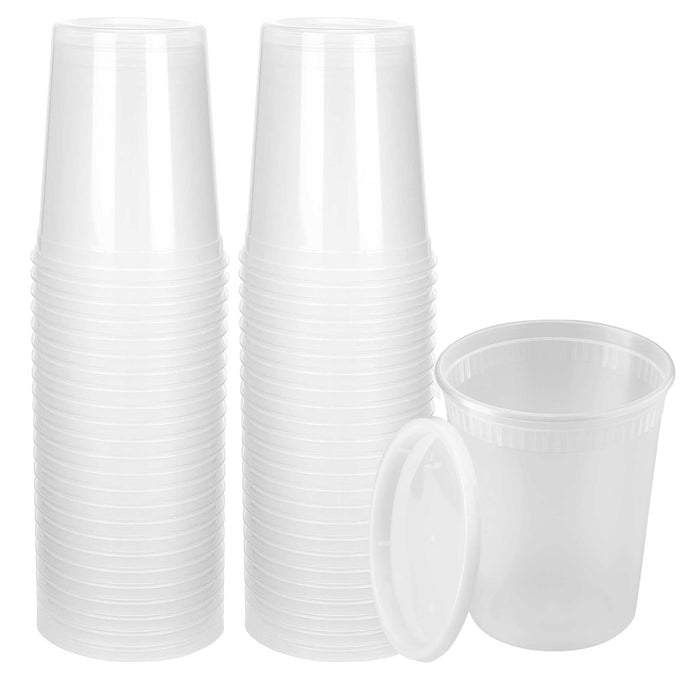 Deli Containers with Lids (Pack of 240), Recyclable Polypropylene, Microwavable, Heat Resistant