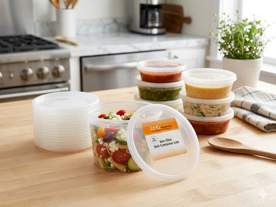 Lids for 6oz to 32oz Deli Containers Case of 500 Counts