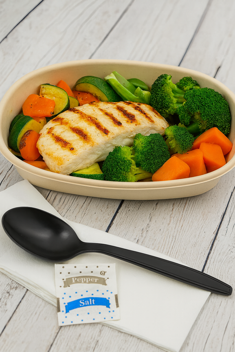 500 Kits Disposable Plastic Soup Spoon with Napkin and Salt/pepper packet, individually Wrapped, To-go (Soup Spoon)