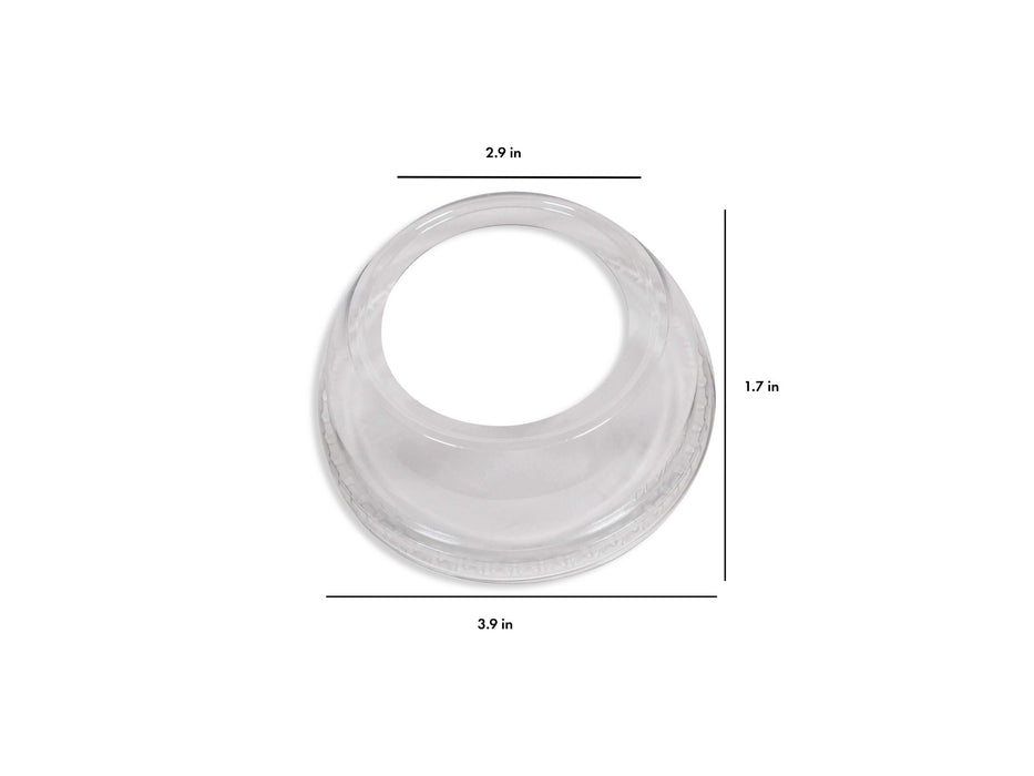 Wide Hole Dome Lid, PET 98mm Diameter Plastic Cold Cup Lids