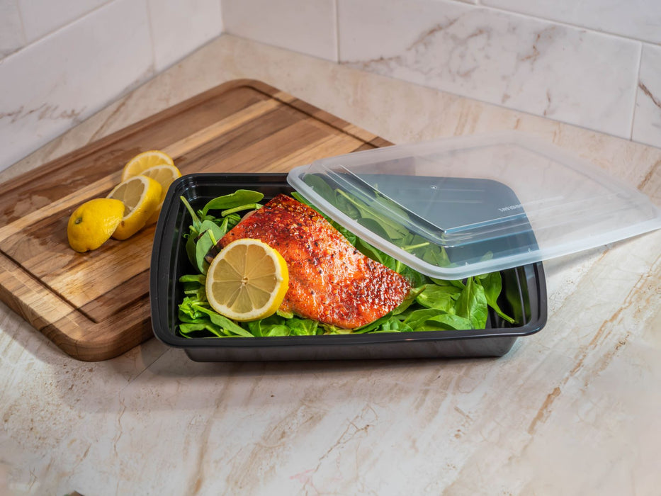 58oz Rectangle Food Containers Meal Prep Microwavable Reusable Plastic BPA Free