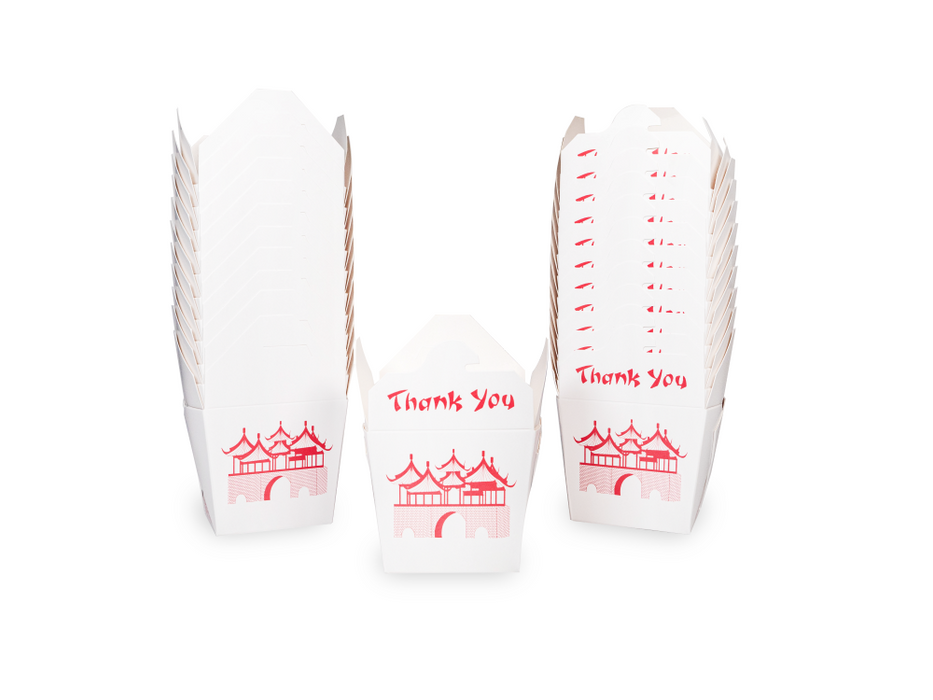Chinese Take Out Boxes with Pagoda Design, Party Favor and Food Pail (Box of 360 counts)