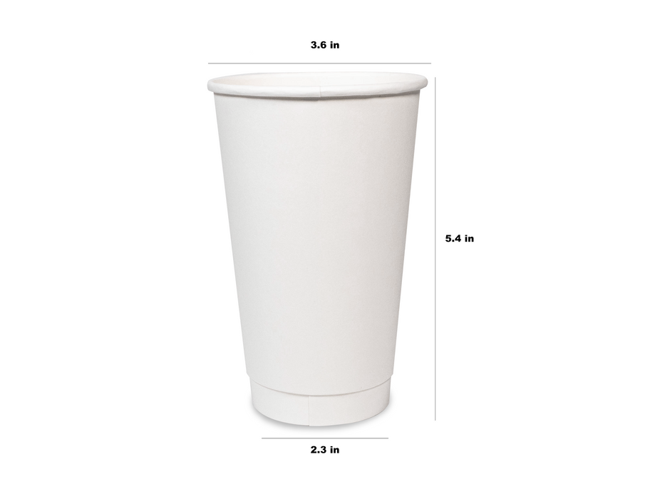 White Double Wall Insulated Disposable To Go Coffee Cups [500 Counts] Perfect for Chocolate Tea, Espresso, and Cocoa Drinks