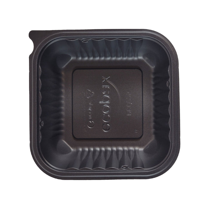 PP Pebble Box Serving Tray with Lid, Food Container (6x6" 1 Compartment)