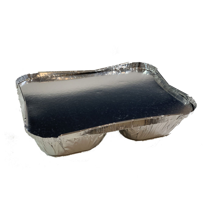250 Sets Disposable Aluminum Foil Tray with Paper Board Lids – 3 Compartment Foil Pan 8.75" x 6.5" X 1.5"