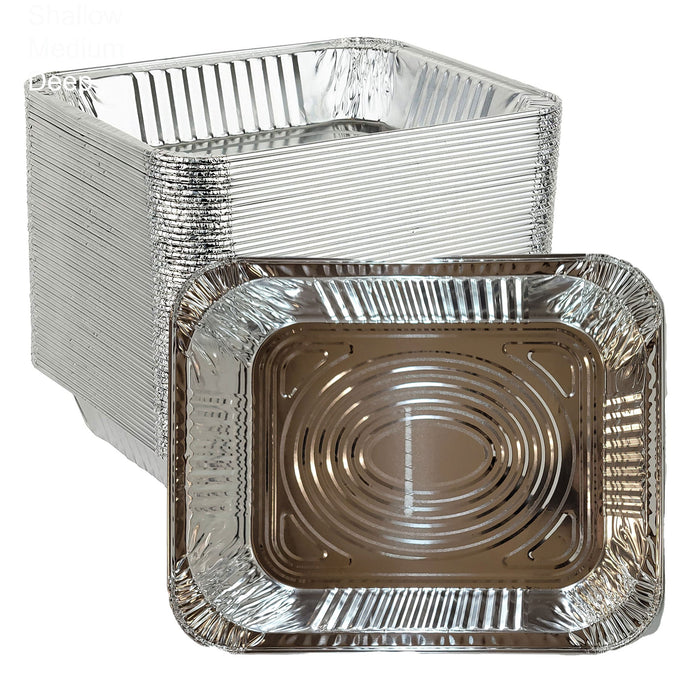 9"x13"x1.7" Disposable Foil Pans - Half Size Steam Table Aluminum Trays Without Lids - Great for Cooking, Heating, Storing, Prepping Food Case of 100