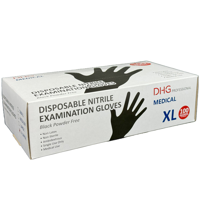 Food Service Food Handling Cleaning Gloves Nitrile Gloves Black Powder Free (100 gloves)