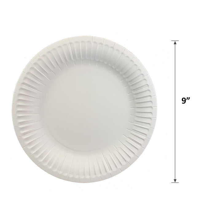 The "Heavy Weight" Standard 9-Inch Paper Plates coated, White 100 Plates