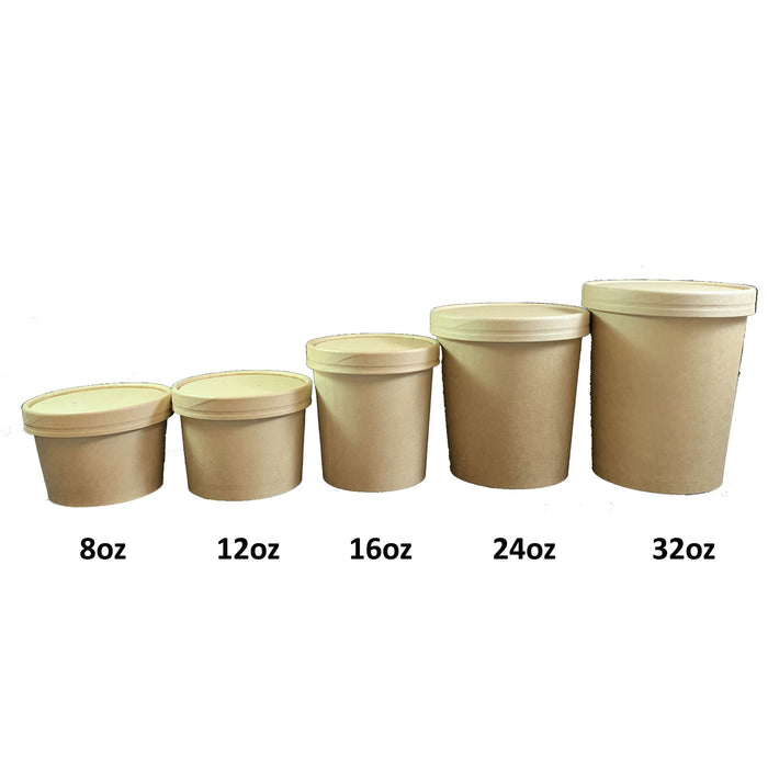 12oz Soup Containers with Lids - Disposable Soup Bowls with Lids, Ice-cream cups case of 250 sets