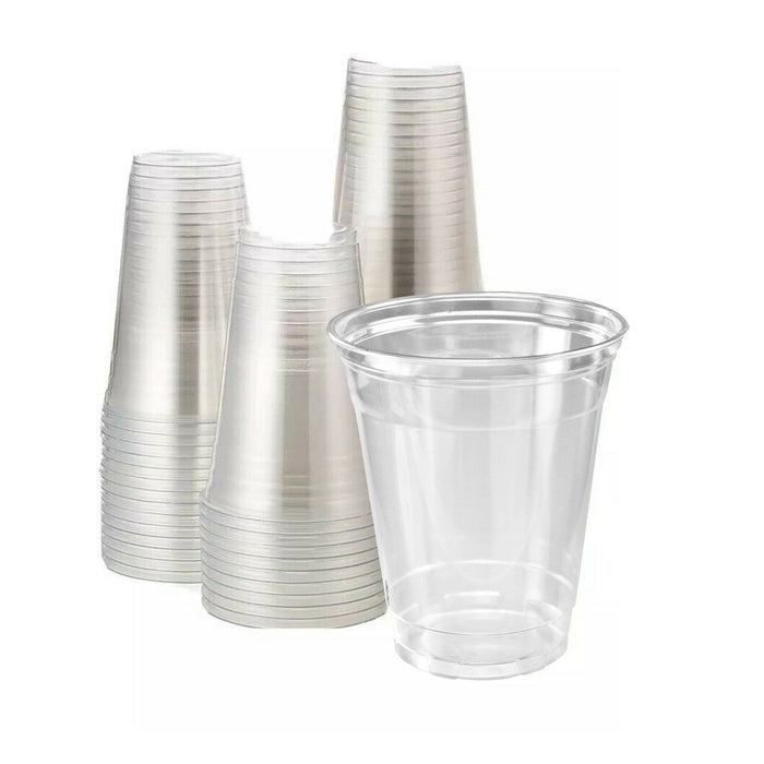 16oz Crystal Clear PET Plastic Cups, Disposable Cold Cups case of 1000