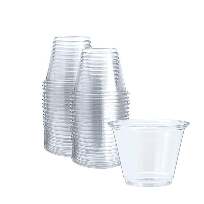 9oz Crystal Clear PET Plastic Cups, Disposable Cold Cups case of 1000 counts