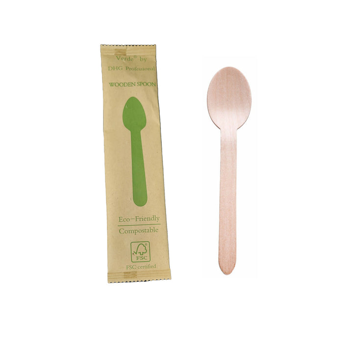 FSC certified Disposable Wooden Cutlery -Compostable Eco-Friendly 100% Wood Utensils 1000 Counts