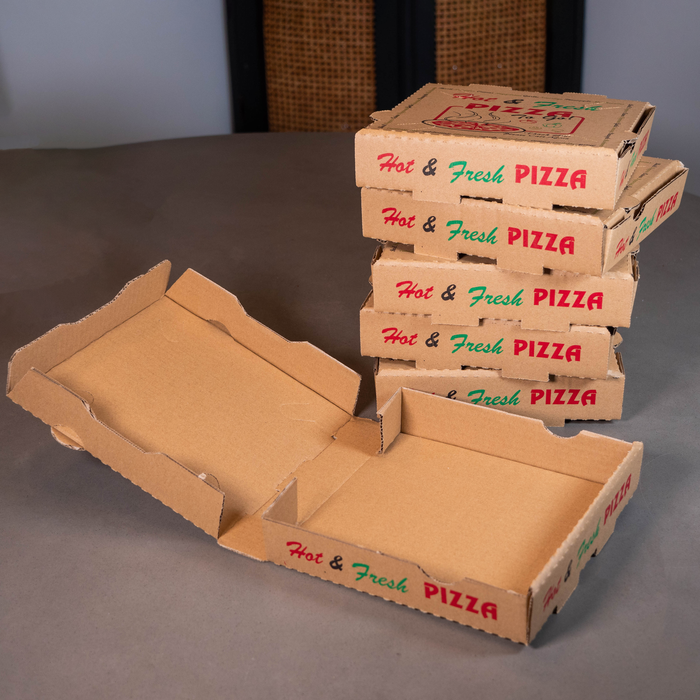 Brown Pizza Box, 4 Color Print, Hot Fresh Pizza Boxes, Pie, Cake