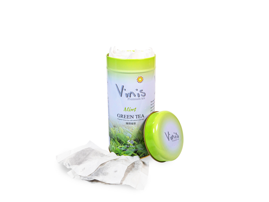 Vinis Premium Mint Green Tea 50 Tea Bags