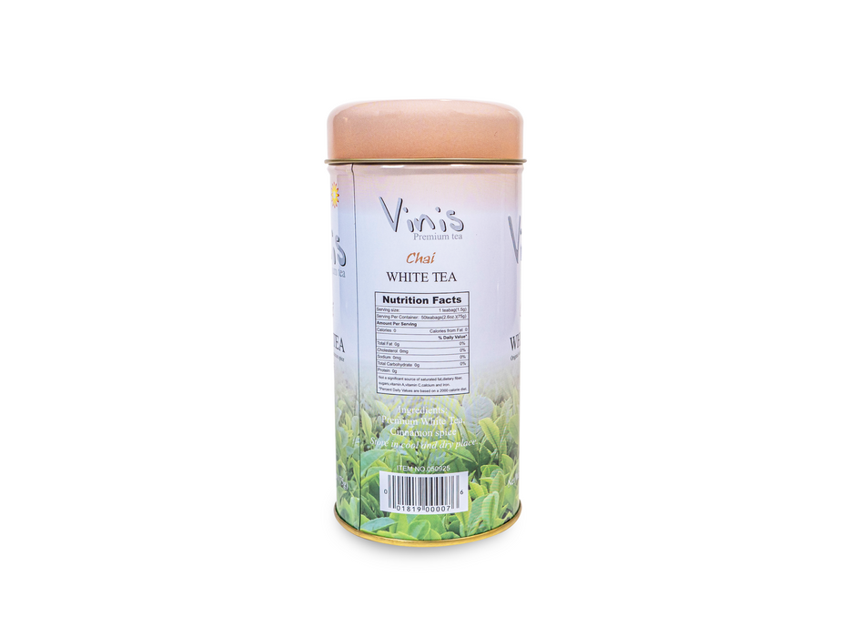 Vinis Premium Chai White Tea 50 Tea Bags