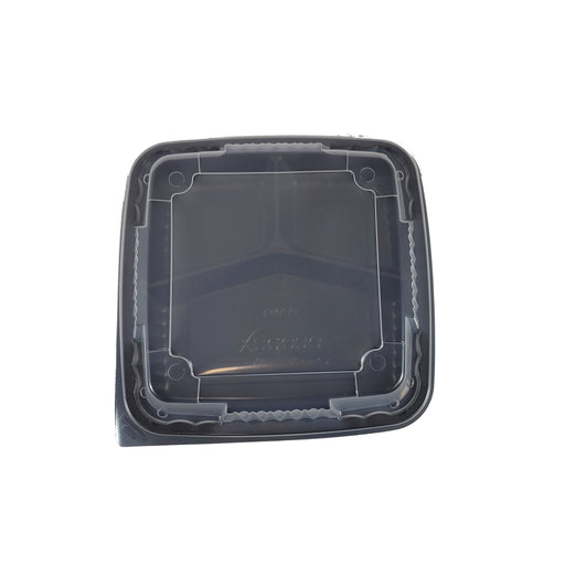 Ecopax 8 x 8 1-Compartment Microwaveable Black Mineral-Filled Plastic Hinged Take-Out Container - 150/Case