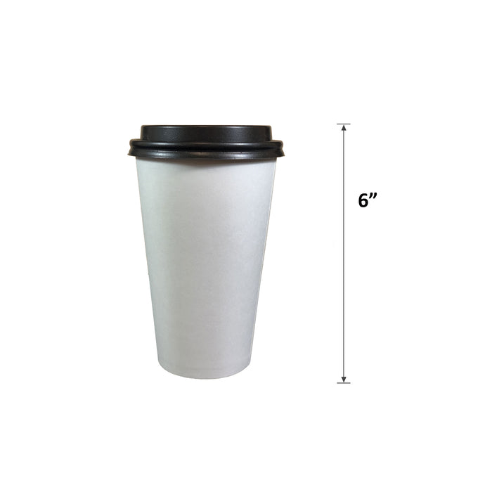 16 oz Disposable Paper Coffee Cups with Lids