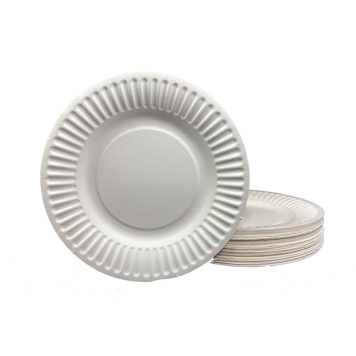 The "Green" Standard 6-Inch Paper Plates Uncoated, White 100 Plates