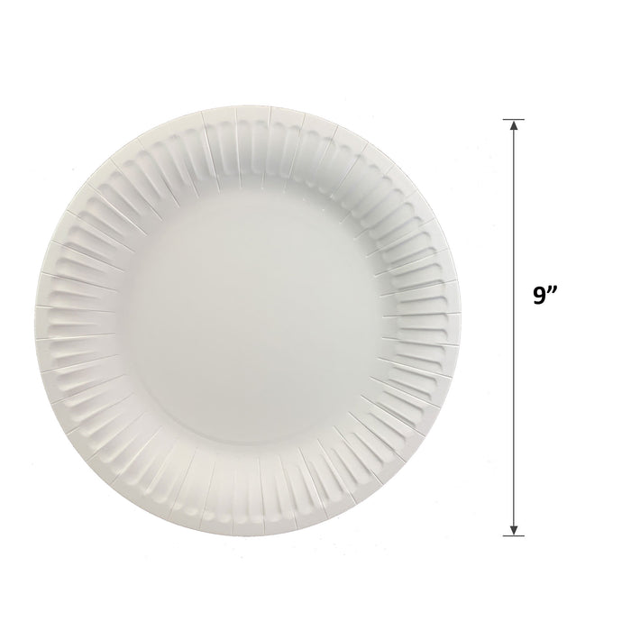 DHG Professional The Heavy Weight Standard 9-Inch Grease Resistant Paper Plates Coated, White 125 Plates
