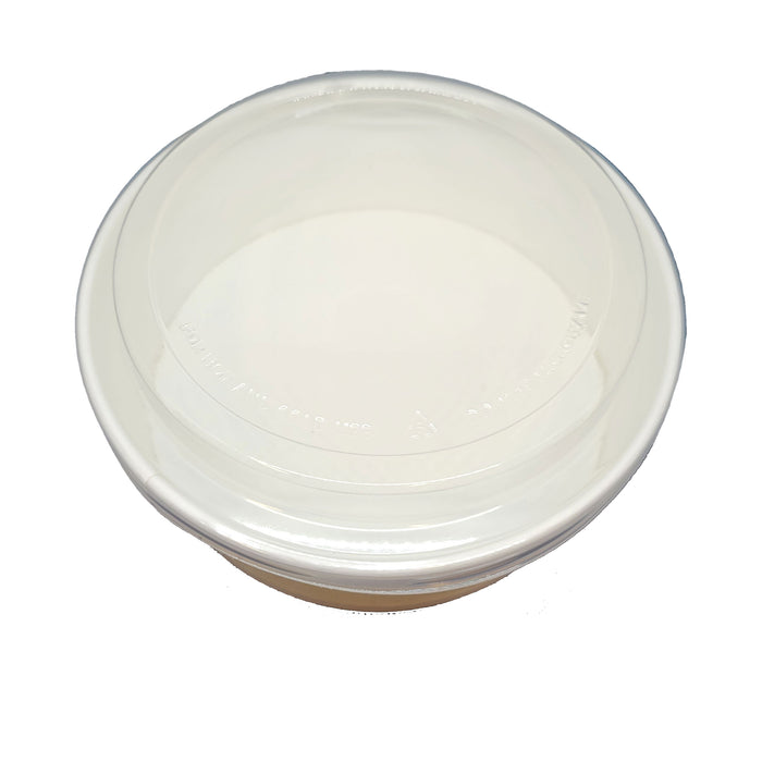 42oz White Paper Deli Containers and Clear Plastic Lids