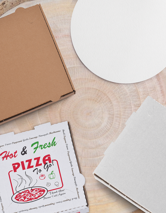 50 Pack Pizza Box 4 Color Print Hot & Fresh Pizza - Base Color White (10  x 10)