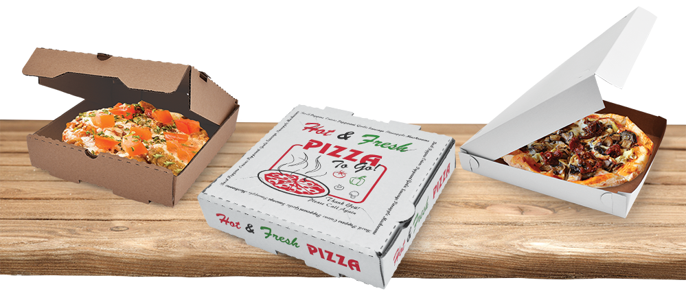 50 Pack Pizza Box 4 Color Print Hot & Fresh Pizza - Base Color White (10  x 10)