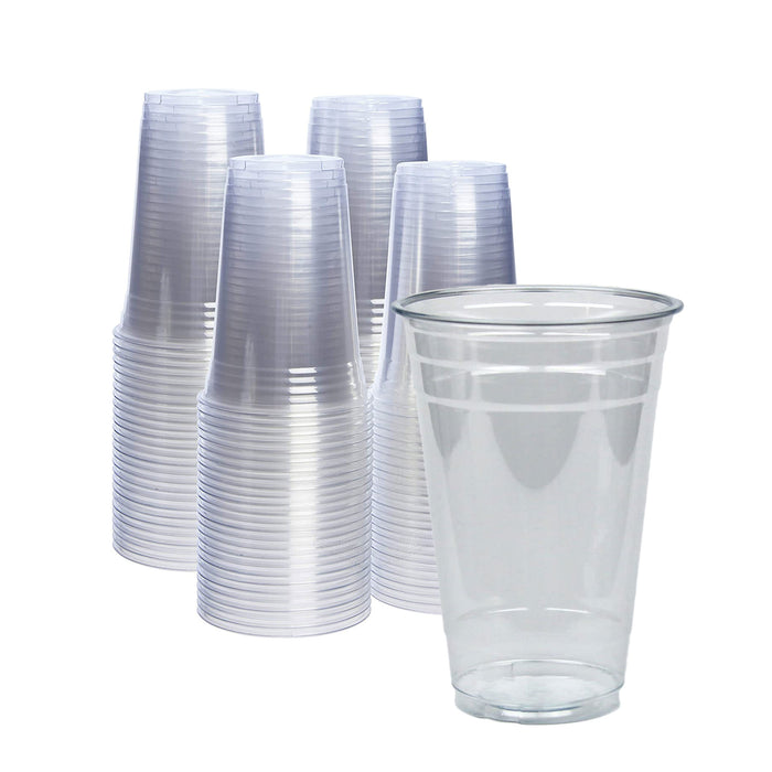 20oz Crystal Clear Plastic Cups With Dome lids and Paper Straws - For  Summary Beverage