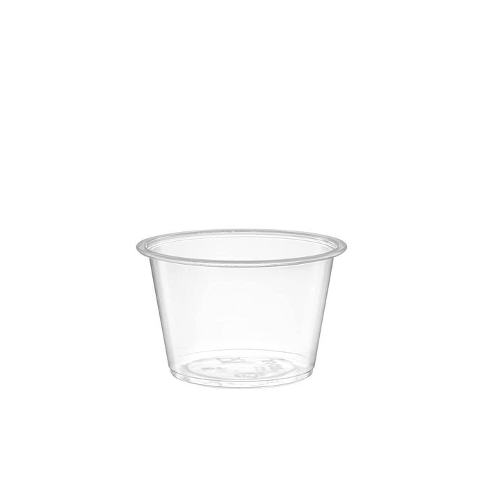 [Case of 2500 Pack] 1.5oz/2oz Plastic Clear Portion Cups, Souffle Cups, Clear Lids Sold Separately