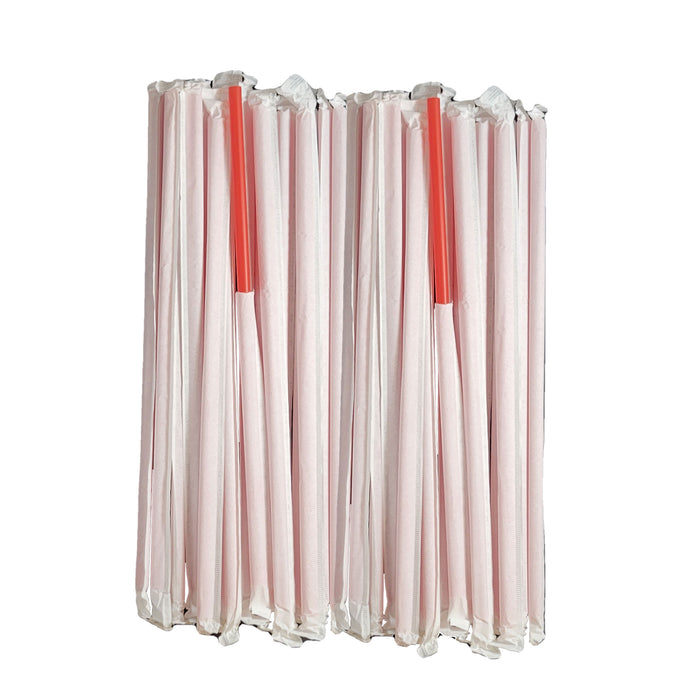 10.25 inch Giant Wrapped Red Plastic Straws, diameter 7mm,  Drinking Straws