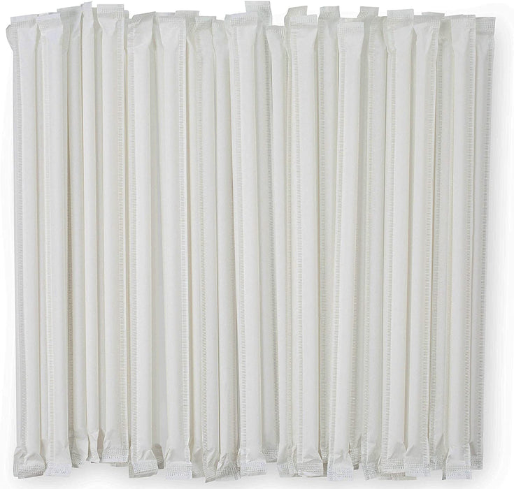 8-3/4" Clear Plastic Straws with Paper Wrapped Drinking Straws